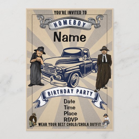 チカニャズ・パーティー招待状 90年代 テーマ リル・ホミー 招待状 (正面)