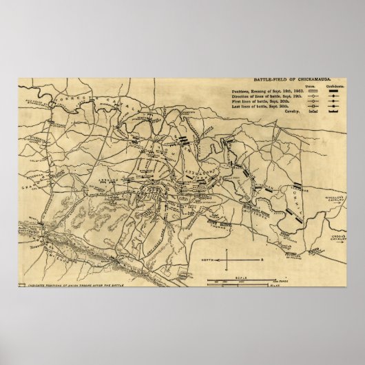 チカマウガの戦い – 南北戦争パノラママップ2 ポスター (正面)