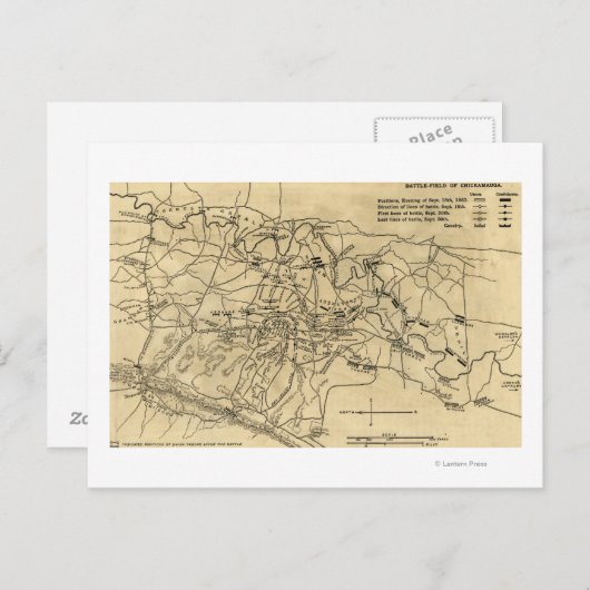 チカマウガの戦い – 南北戦争パノラママップ2 ポストカード (正面/裏面)