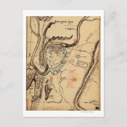 チカマウガの戦い – 南北戦争パノラママップ4 ポストカード (正面)