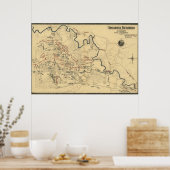 チカマウガの戦い – 南北戦争パノラママップ ポスター (キッチン)