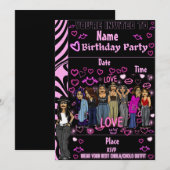 チカーナの誕生日パーティーのお誘い　リルホミーたちよ 招待状 (正面/裏面)