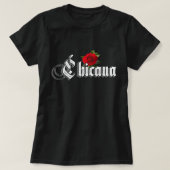 チカーナの赤いバラ Tシャツ (デザイン正面)