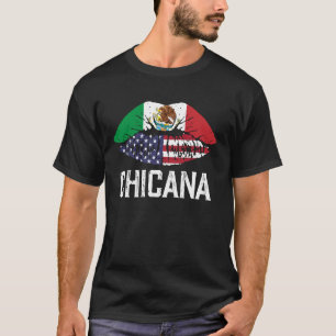 チカーナシャツ女子メキシコメキシコ米国国旗S Tシャツ
