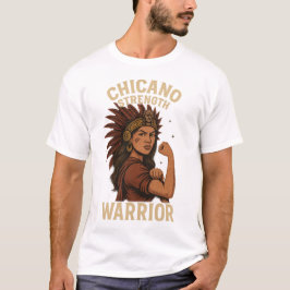 チカーノの力 - 勇ましい戦士ラティーナアート Tシャツ
