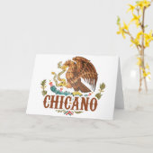 チカーノメキシコの紋章付き外衣 カード (黄色い花)