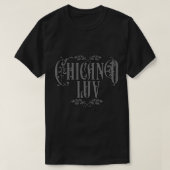 チカーノラブ ブラック カスタムネーム Tシャツ (デザイン正面)