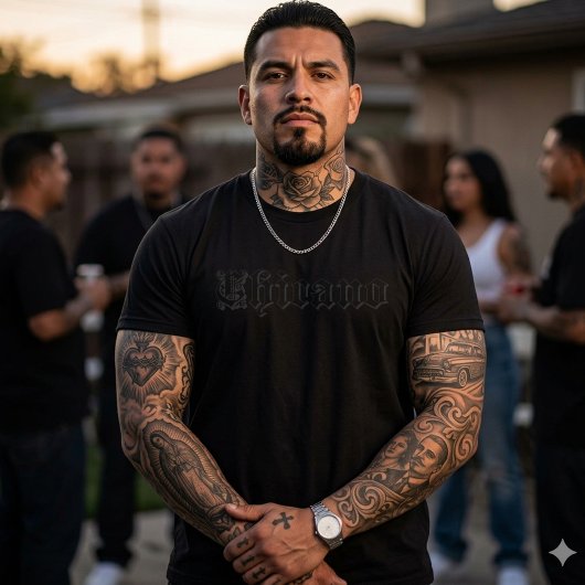 チカーノ文字シャツTシャツ Tシャツ