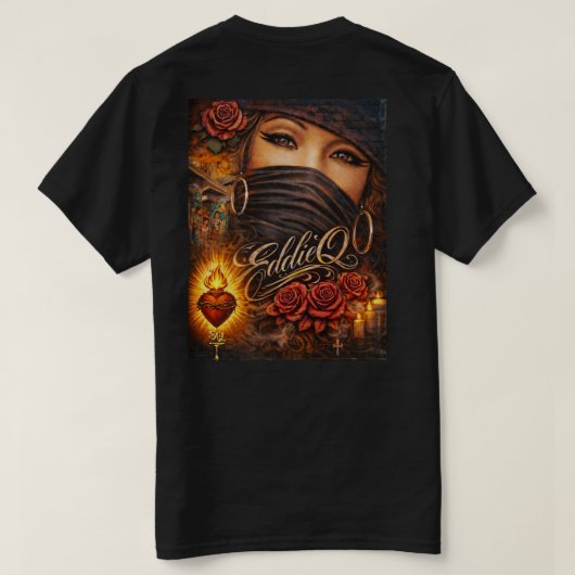 チカーノ・アート・デザイン・壁画 ストリートアート Tシャツ (デザイン裏面)