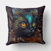チカ - 美しいトコシエガネ猫のクッション クッション (裏面)