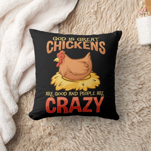 チキおもしろいン好きの贈熱狂するり物、ユーモア クッション (ブランケット)