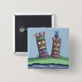 チキバードプラムボタン 缶バッジ (正面&裏面)