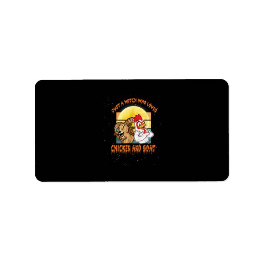 チキンおもしろいとヤギのハロウィーンの衣装 ラベル (正面)