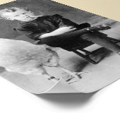 チキンおもしろいと喫煙キッドヴィンテージ写真 ポスター (角)