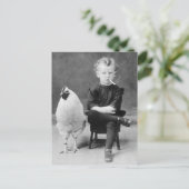 チキンおもしろいと喫煙キッドヴィンテージ写真 ポストカード (スタンド正面)