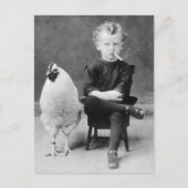 チキンおもしろいと喫煙キッドヴィンテージ写真 ポストカード (正面)