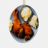 チキンおもしろいの唐揚げクリスマス セラミックオーナメント (右)