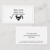 チキンおもしろいの数学の家庭教師または先生の平方根 名刺 (正面/裏面)