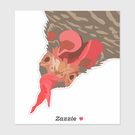 チキンおもしろいの裏返し シール (シート)