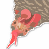 チキンおもしろいの裏返し シール (正面)