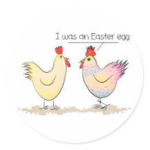 チキンおもしろいはイースター卵の丸シールだった
