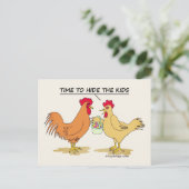 チキンおもしろいイースターエッグ狩り漫画漫画 ポストカード (スタンド正面)