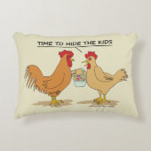 チキンおもしろいイースターエッグ狩り漫画 アクセントクッション (正面)