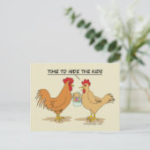 チキンおもしろいイースターエッグ狩り漫画 ポストカード (スタンド正面)