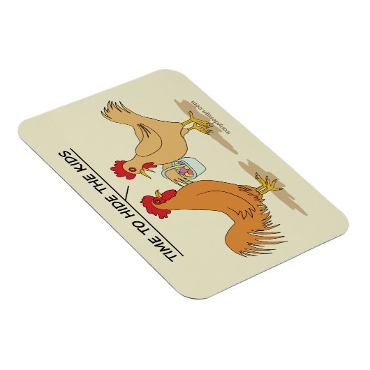 チキンおもしろいイースターエッグ狩り漫画 マグネット (右側)