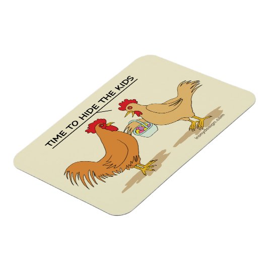 チキンおもしろいイースターエッグ狩り漫画 マグネット (左側)