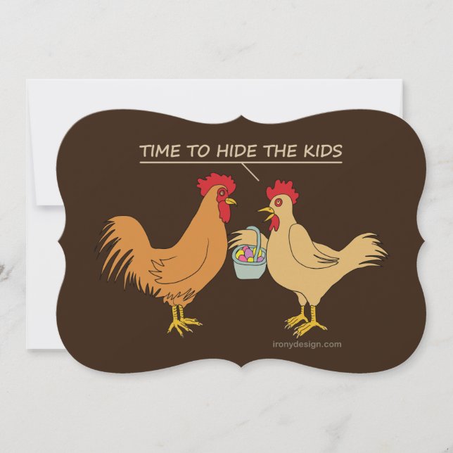 チキンおもしろいイースター卵狩りマンガブラウン (正面)