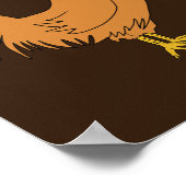 チキンおもしろいイースター卵狩りマンガブラウン ポスター (角)