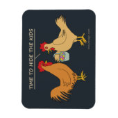 チキンおもしろいイースター卵狩りマンガブルー マグネット (縦)