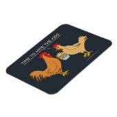 チキンおもしろいイースター卵狩りマンガブルー マグネット (左側)