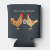 チキンおもしろいイースター卵狩りマンガブルー 缶クーラー (裏面)