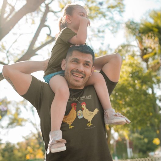 チキンおもしろいイースター卵狩り漫画ダーク Tシャツ