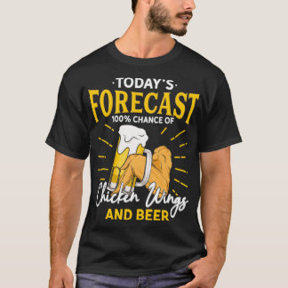 チキンおもしろいウイングとビアファンの今日の予想 Tシャツ
