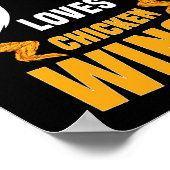 チキンおもしろいウイングズラバーことわざホットウィング ポスター (角)