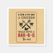 チキンおもしろいカウピグバーベキューパーティー スタンダードカクテルナプキン (正面)