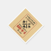 チキンおもしろいカウピグバーベキューパーティー スタンダードカクテルナプキン (角)