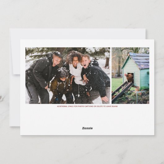 チキンおもしろいクリスマスツーフォトホリデーカード シーズンカード (裏面)