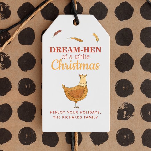 チキンおもしろいクリスマスプーン ギフトタグ