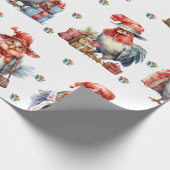 チキンおもしろいクリスマスホリデーショッパーズホワイト ラッピングペーパー (角)