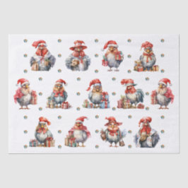 チキンおもしろいクリスマスホリデーショッパーズホワイト 薄葉紙