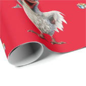 チキンおもしろいクリスマスホリデーワインパーティーレッド ラッピングペーパー (ロールコーナー)