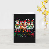 チキンおもしろいクリスマスライトファーム動物かわいいXm カード (黄色い花)