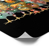 チキンおもしろいクリスマスライトファーム動物かわいいXm ポスター (角)