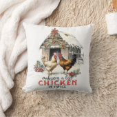 チキンおもしろいクリスマス装飾用クッション クッション (ブランケット)