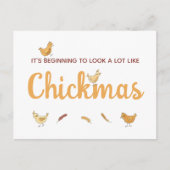 チキンおもしろいクリスマス シーズンポストカード (正面)