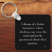 チキンおもしろいクロッシング磁石 キーホルダー (正面)